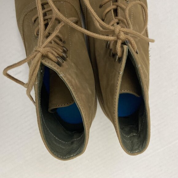 Gudrun Sjoden Suede Lace Up Embossed Boots Womens US 6 / EU 36 Tan Ankle Floral - Picture 12 of 15